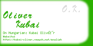 oliver kubai business card